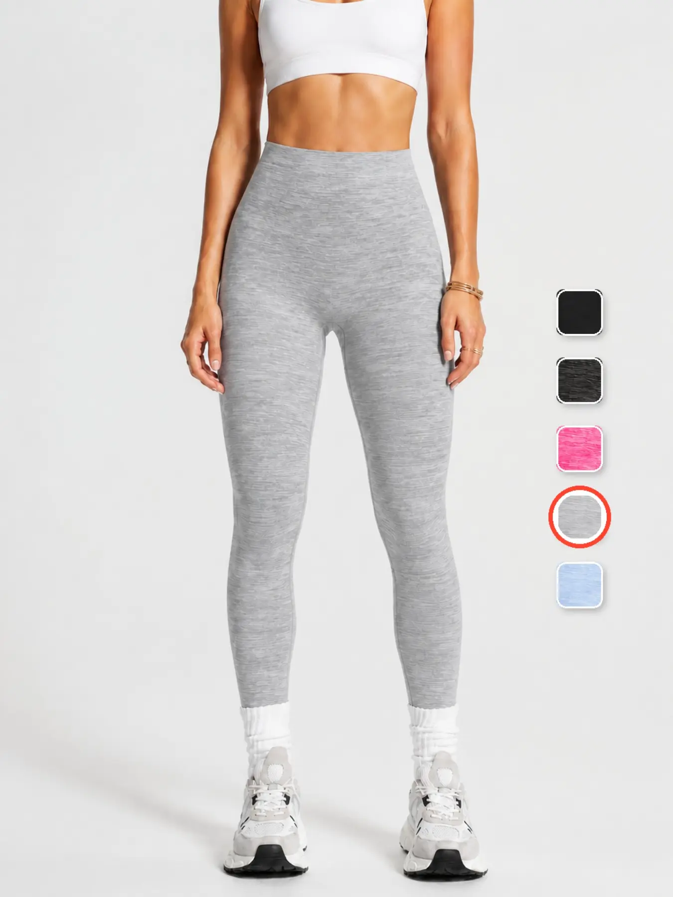 Simple Casual Fashion Tight Sports Pants, Solid High-Waist Elastic Breathable Yoga Pants, Sporty Plain Design for All Seasons, Elastic Waist Leggings