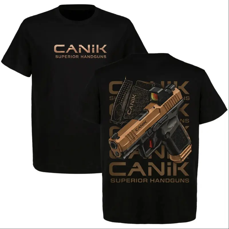 Graphic T-Shirt CANIK Superior Handguns Tactical Pistol Graphic Tee, 2nd Amendment Gun Lover Shirt, Firearm Lifestyle Streetwear, Unisex Casual Short Sleeve Shirt, Tactical Gear Enthusiast Gift