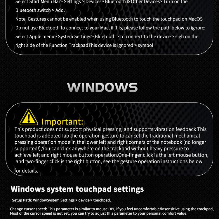 JOMAA Bluetooth Wireless+Wired Trackpad 2.4G Tri-Mode Touchpad Mouse Rechargeable High-Precision Touchpad for IOS Mac Windows