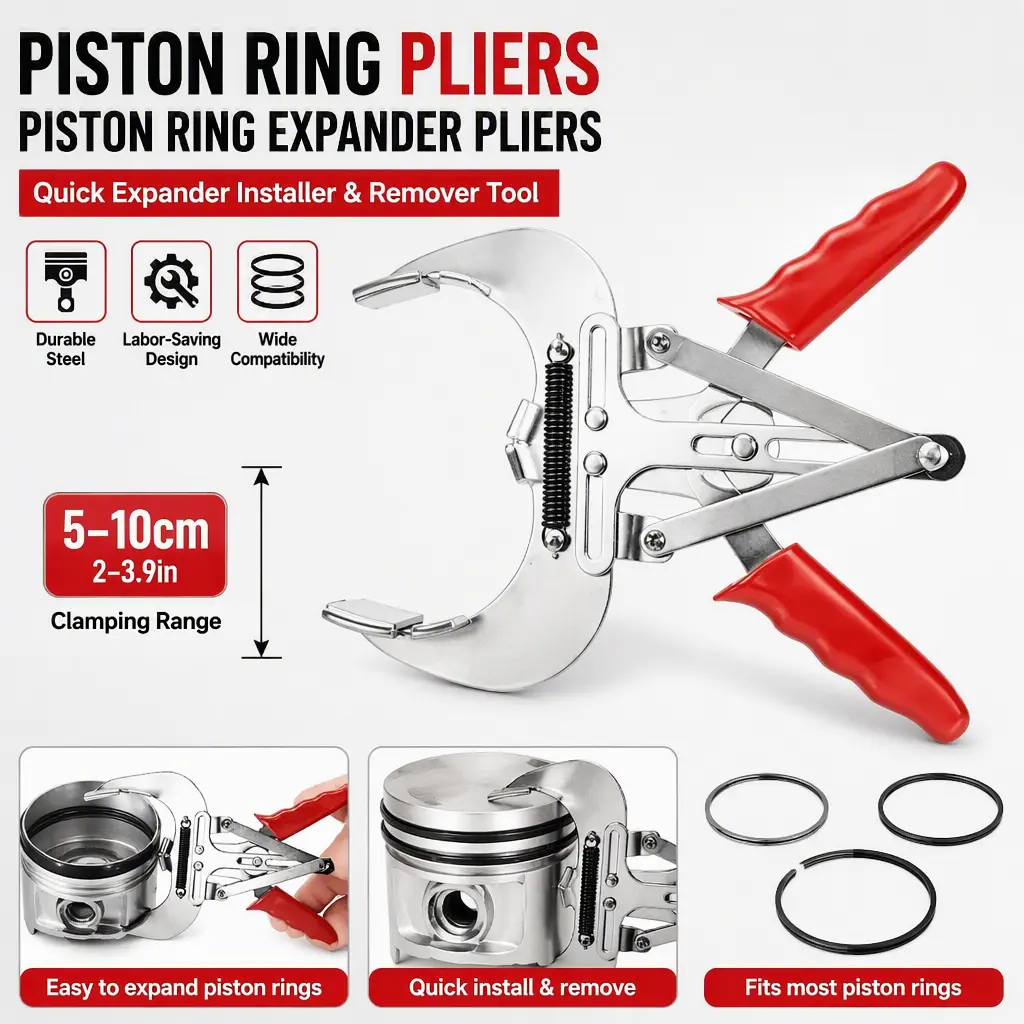 Piston Ring Pliers, Piston Ring Expander Pliers, Car Auto Piston Ring Expander, 5-10cm/2-3.9in Piston Ring Quick Expander Installer Remove Tool