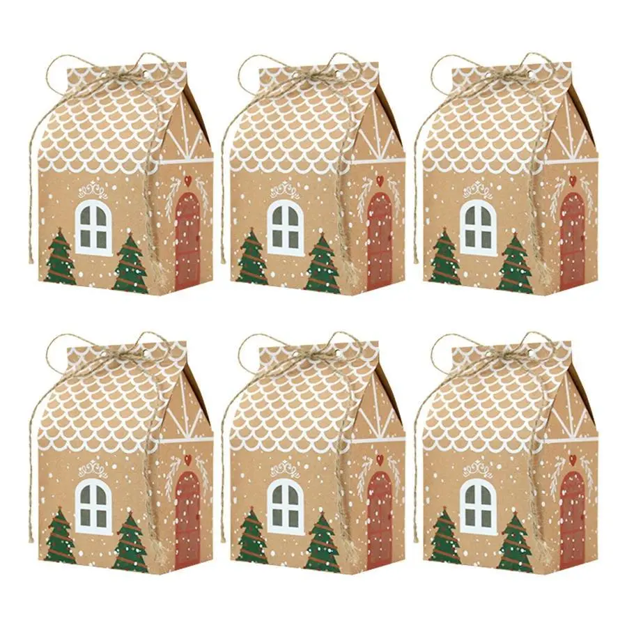 25PCS Christmas house shaped gift boxes, candy boxes, gift packaging boxes