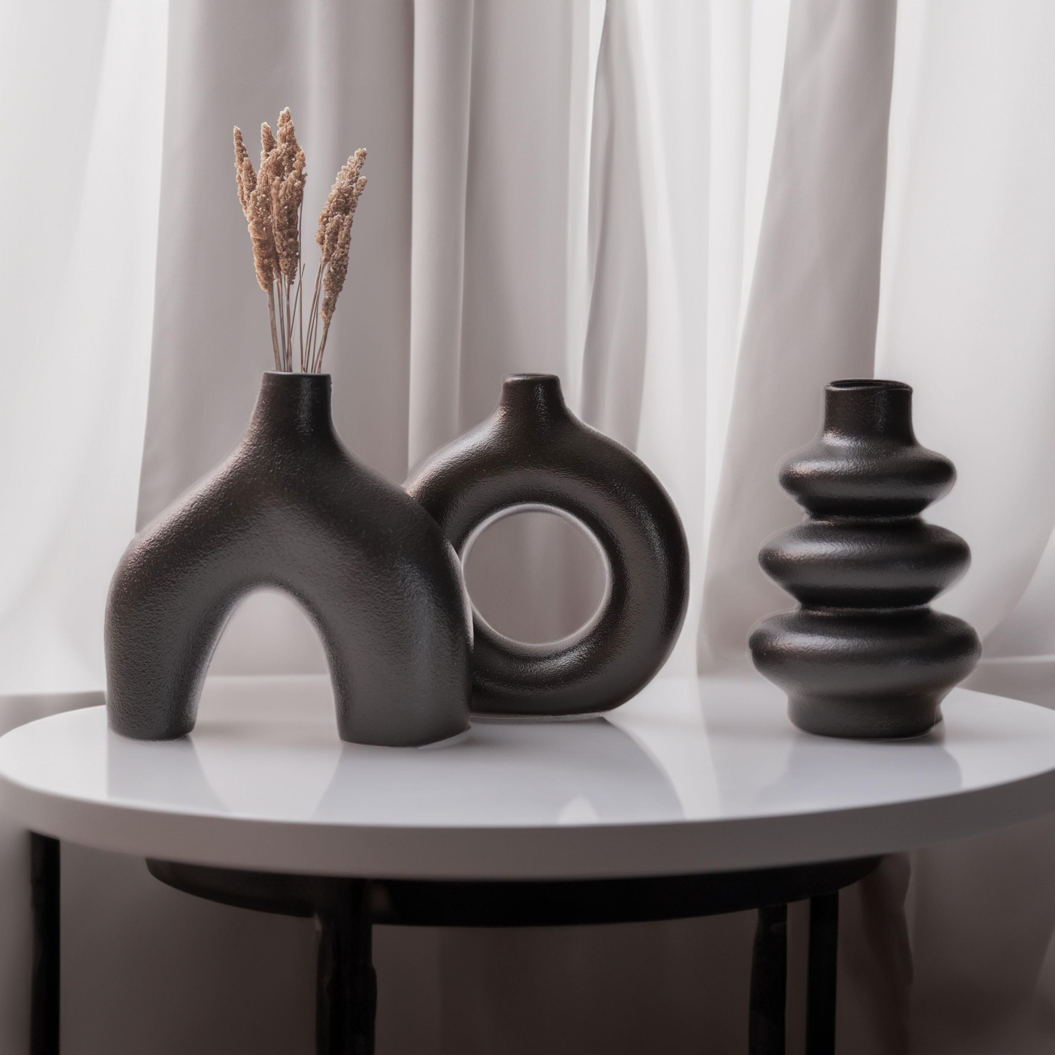 Set of 3 Bohemian ceramic vase set, decorative vase ornaments, wedding living room, bedroom, coffee shop, dining table decoration gifts