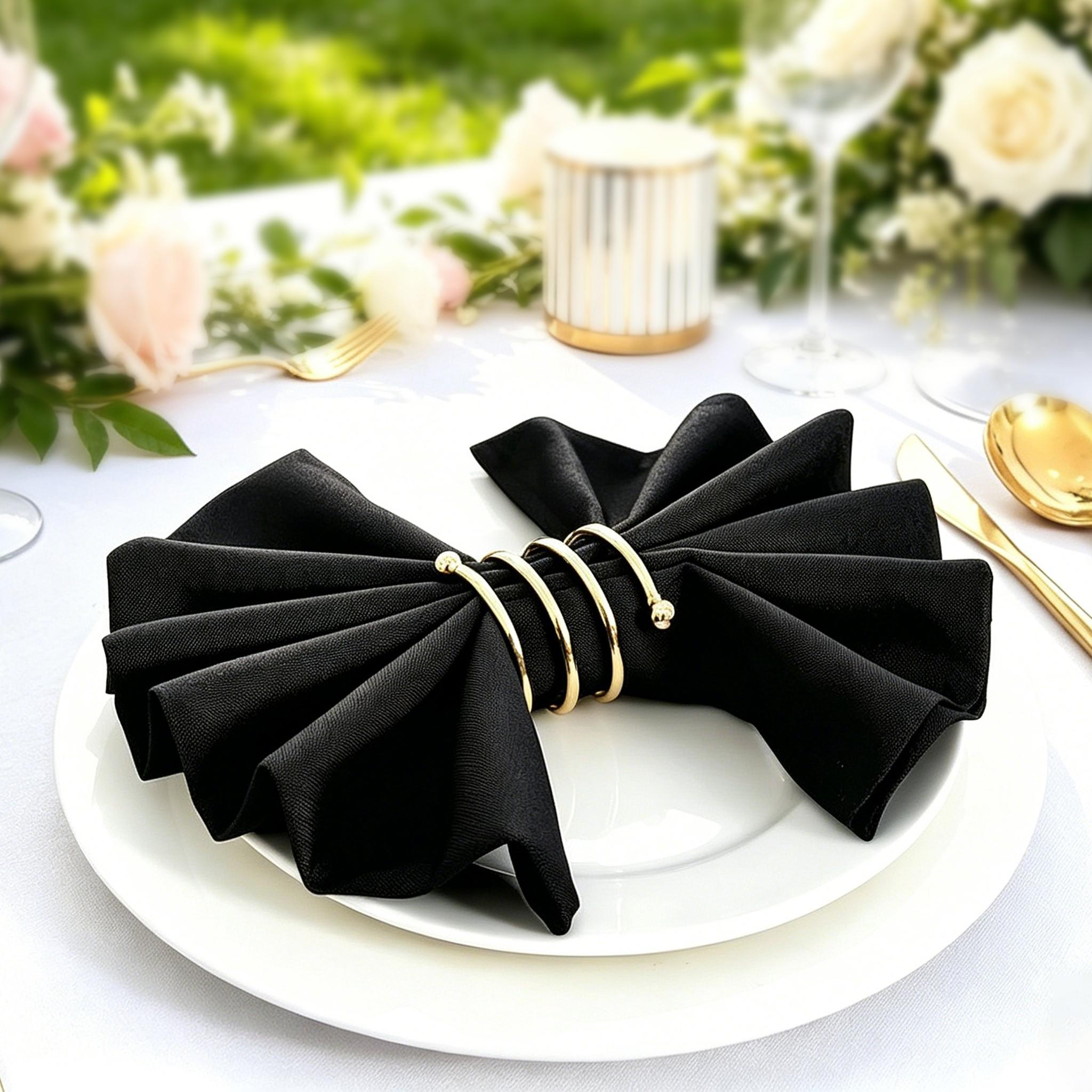 6-Pack Polyester Napkins, 12/14/17/20 Inches, Thick Durable, Wrinkle-Resistant, Hotel Restaurant Event Use