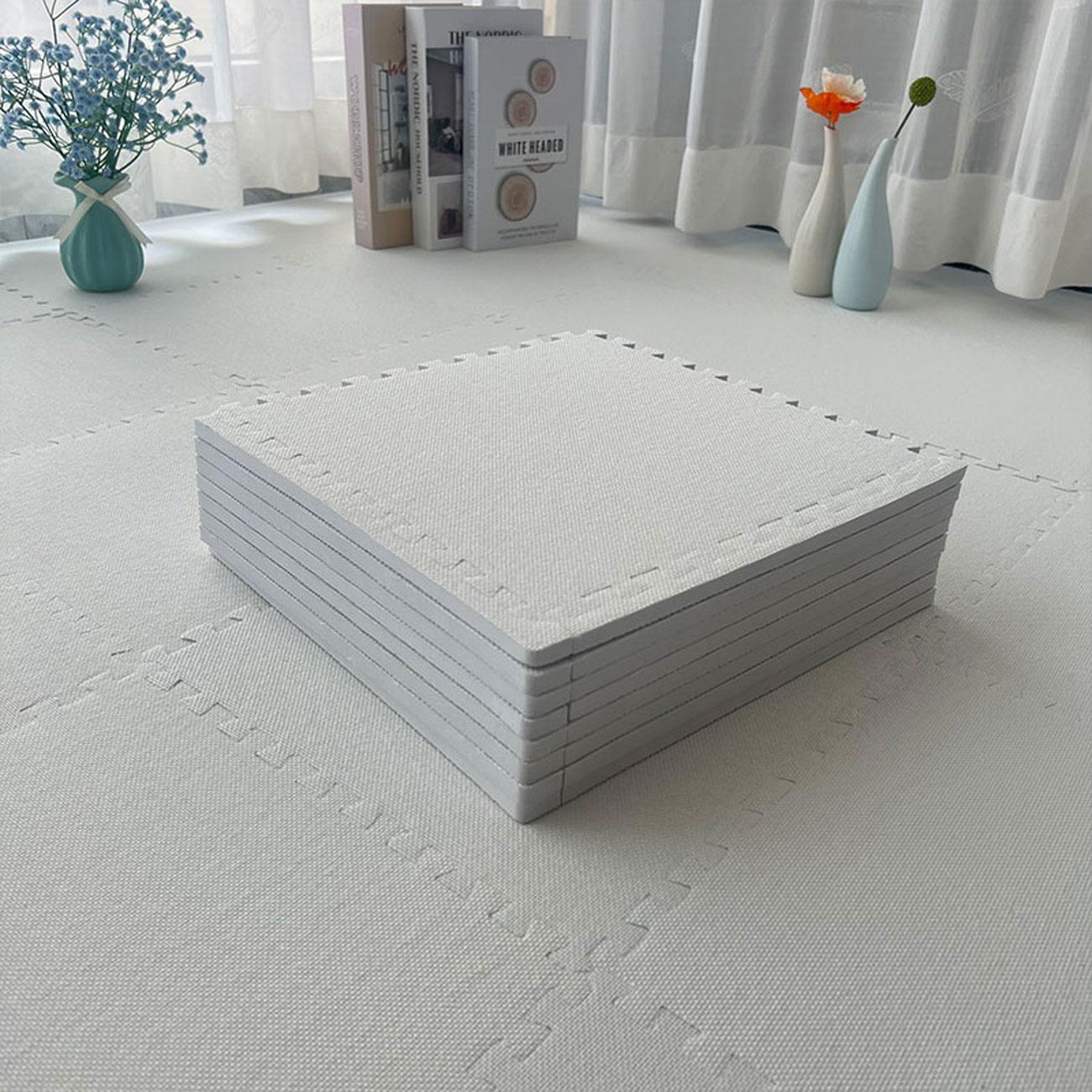 20-Piece Linen Patchwork Rug Set, Interlocking, Washable, Durable, Ideal for Bedroom, Living Room, Balcony, Office, 59.05x47.24 Inches