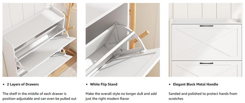 Vabches Shoe Storage Cabinet Freestanding Organizer With Metal Legs For Entryway Vabches Shoe Storage Cabinet Freestanding Organizer With Metal Legs For Entryway