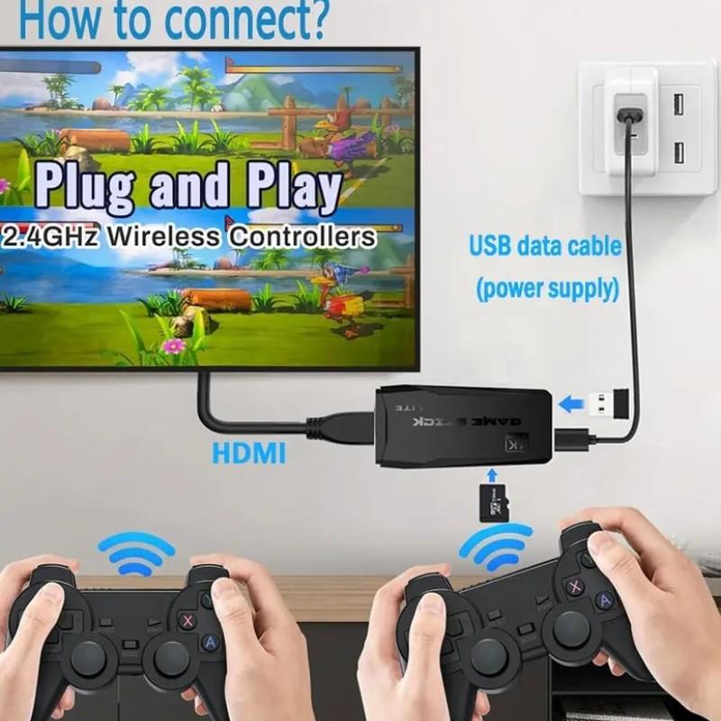 M8 Game Console, Play Gamestick & Nostalgia Stick Games, 9 Classic Emulators, 4K HDMI Output, Plug-And-Play Video Game Controller Set, Wireless Game Stick