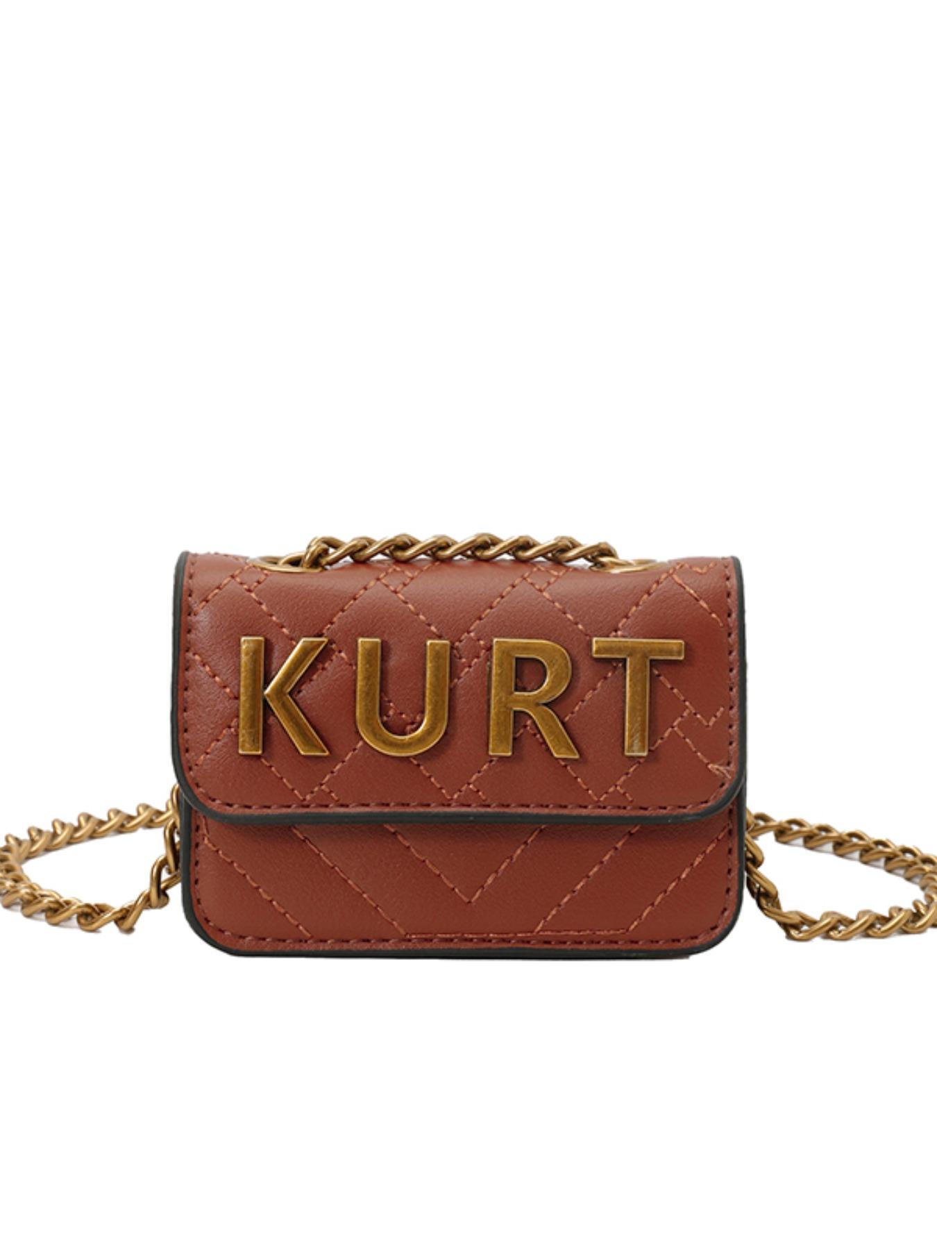 Women's PU Colorblock Crossbody Shoulder Bag, Retro Chain Design Magnetic Closure Letter Decor, Ideal for Parties & Casual, Handbag Shoulder Bag