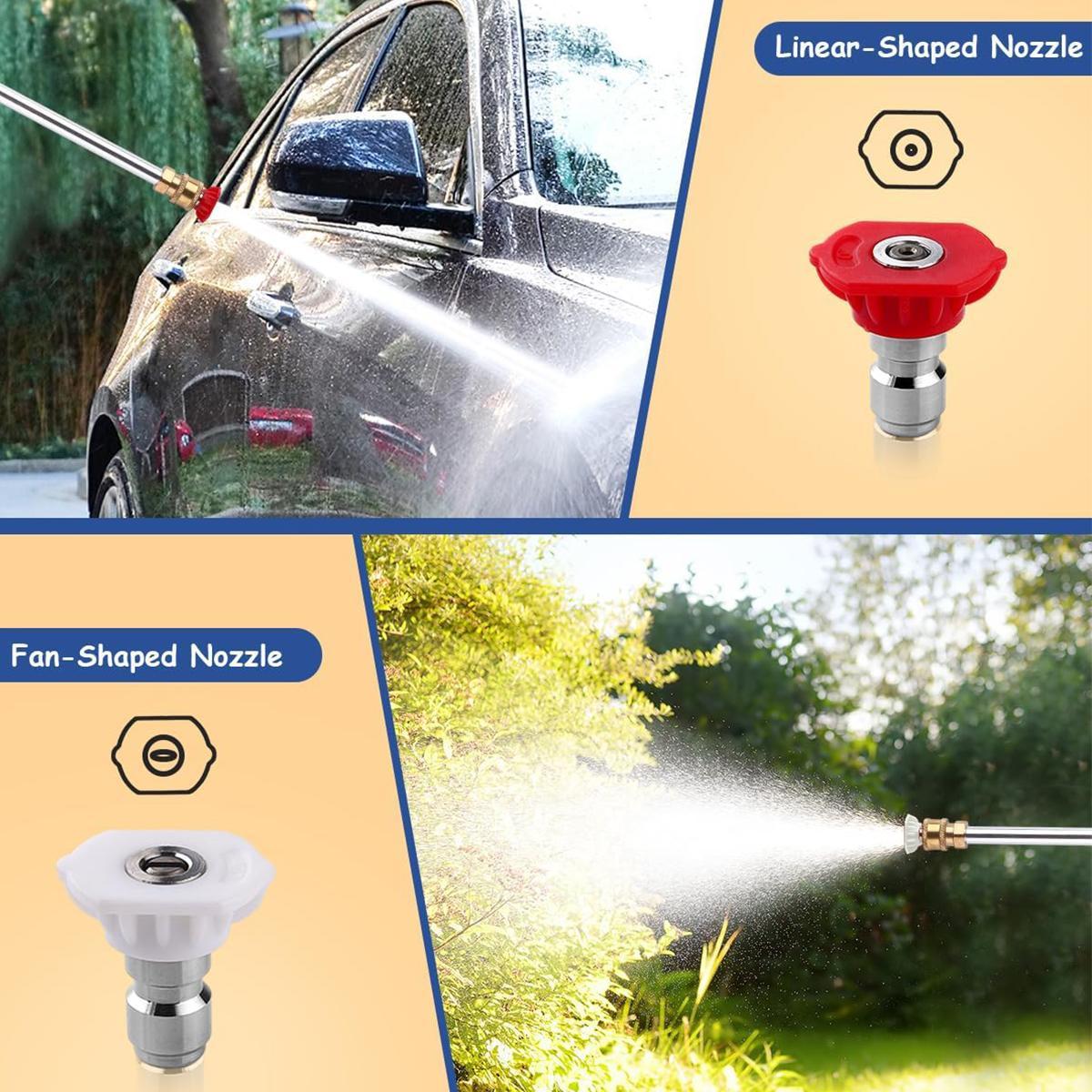 Jet Nozzle Power Washer for Garden Hose, Includes 2 High-Pressure Nozzles and Quick Connectors | Hydro Jet High Pressure Washer Tools.