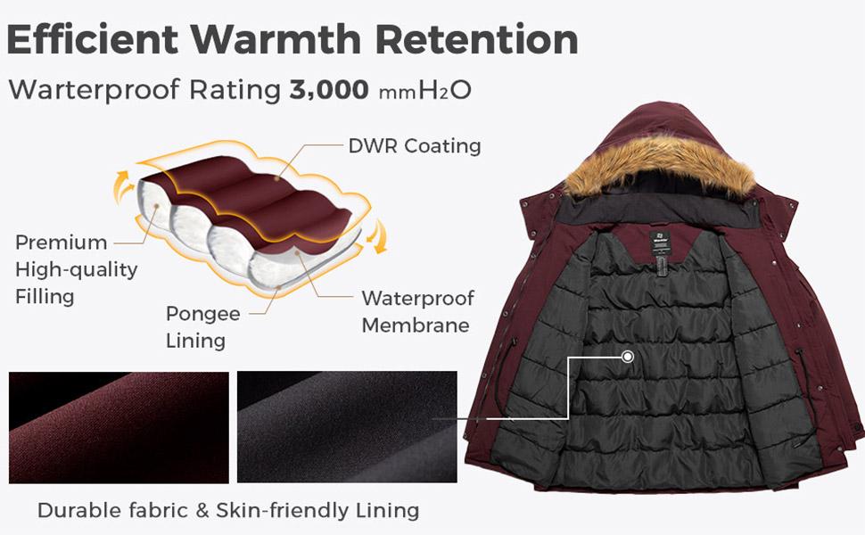 Women's Plus Size Winter Coat Water-Repllent Puffer Jacket Warm Thicken Parka Overcoat with Removable Hood Lady Comfort Longsleeves Outerwear windbreaker jackets