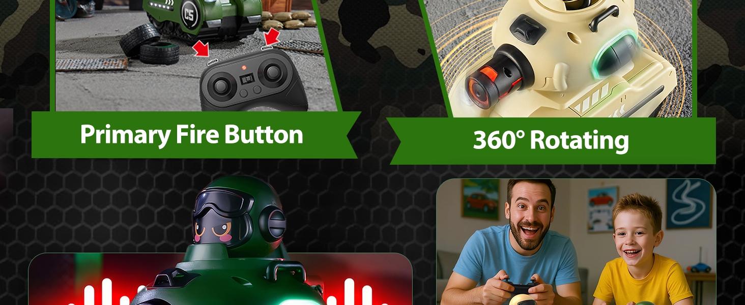 Remote Control Battle Tanks Set, Stable Control, Simulated Shooting, Sound Effects, Unisex, Kids Birthday Party Gift, Requires Aa Batteries