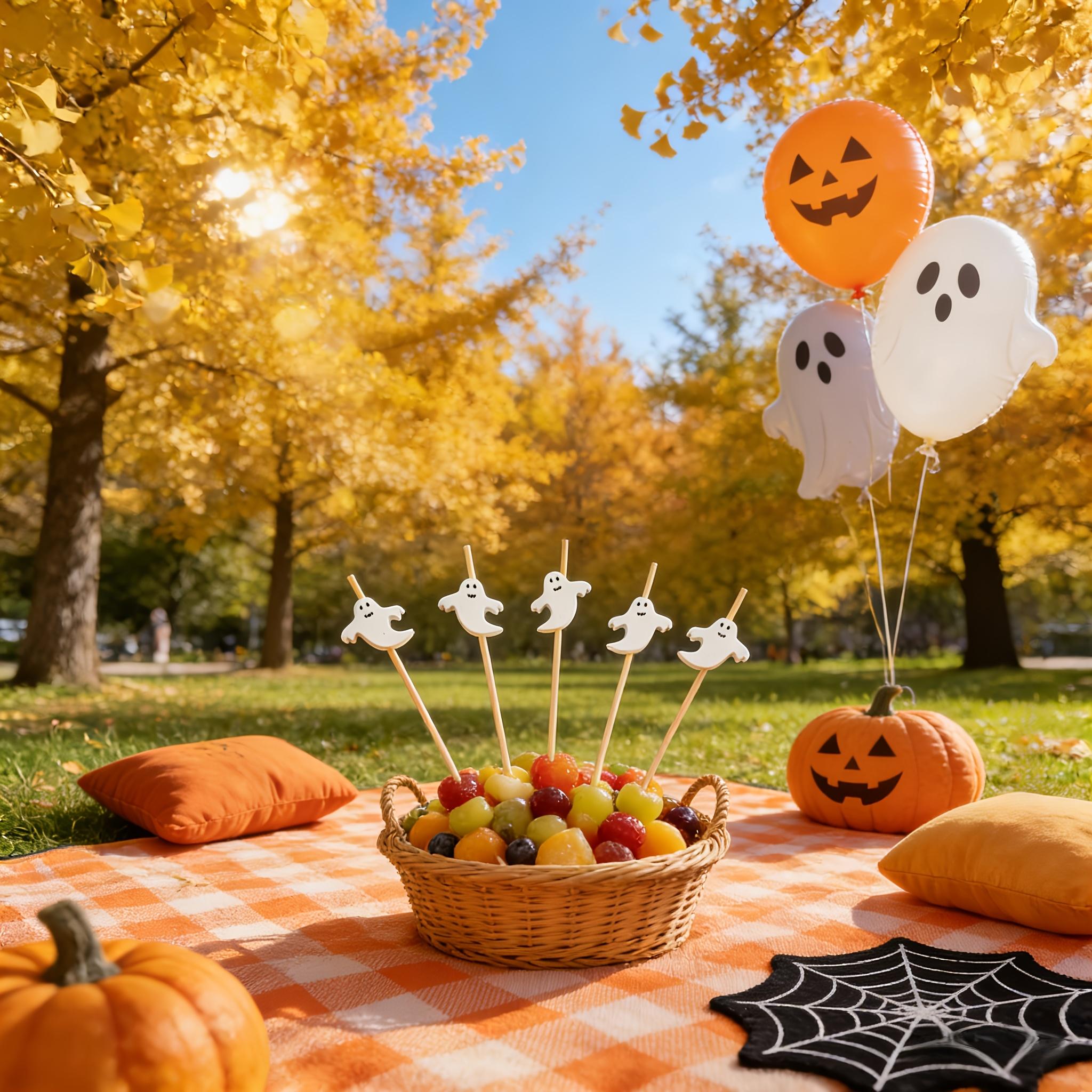 Festive Halloween Disposable Bamboo Cocktail Fruit Picks,Food‑Grade Burr‑Free,Decor Sticks for Fruit Dessert Platter,Home Holiday Party Accessory