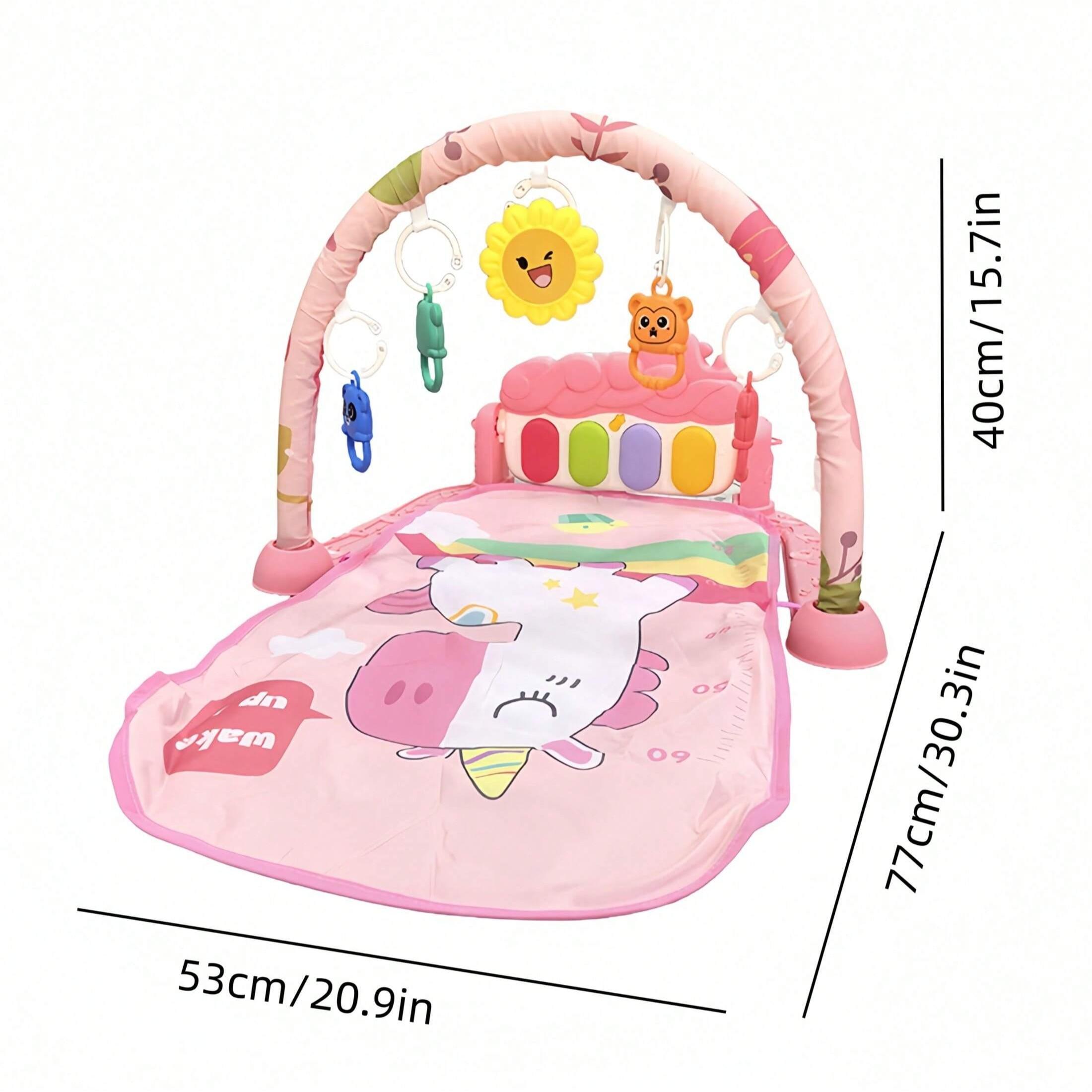 Baby Fitness Rack Toy, Newborn Musical Foot Pedal Mobile, Baby Piano Play Mat, Play Gym Mat, Early Education Blanket Gift for Boys and Girls