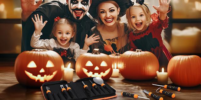 #JumpstartSale HAUSHOF 20-COUNT Halloween Pumpkin Carving Kit, 10-COUNT Professional Heavy Duty Stainless Steel Pumpkin Carving Tools with Carrying Case and 10 Pumpkin Carving Stencils for Halloween Jack-O-Lanterns