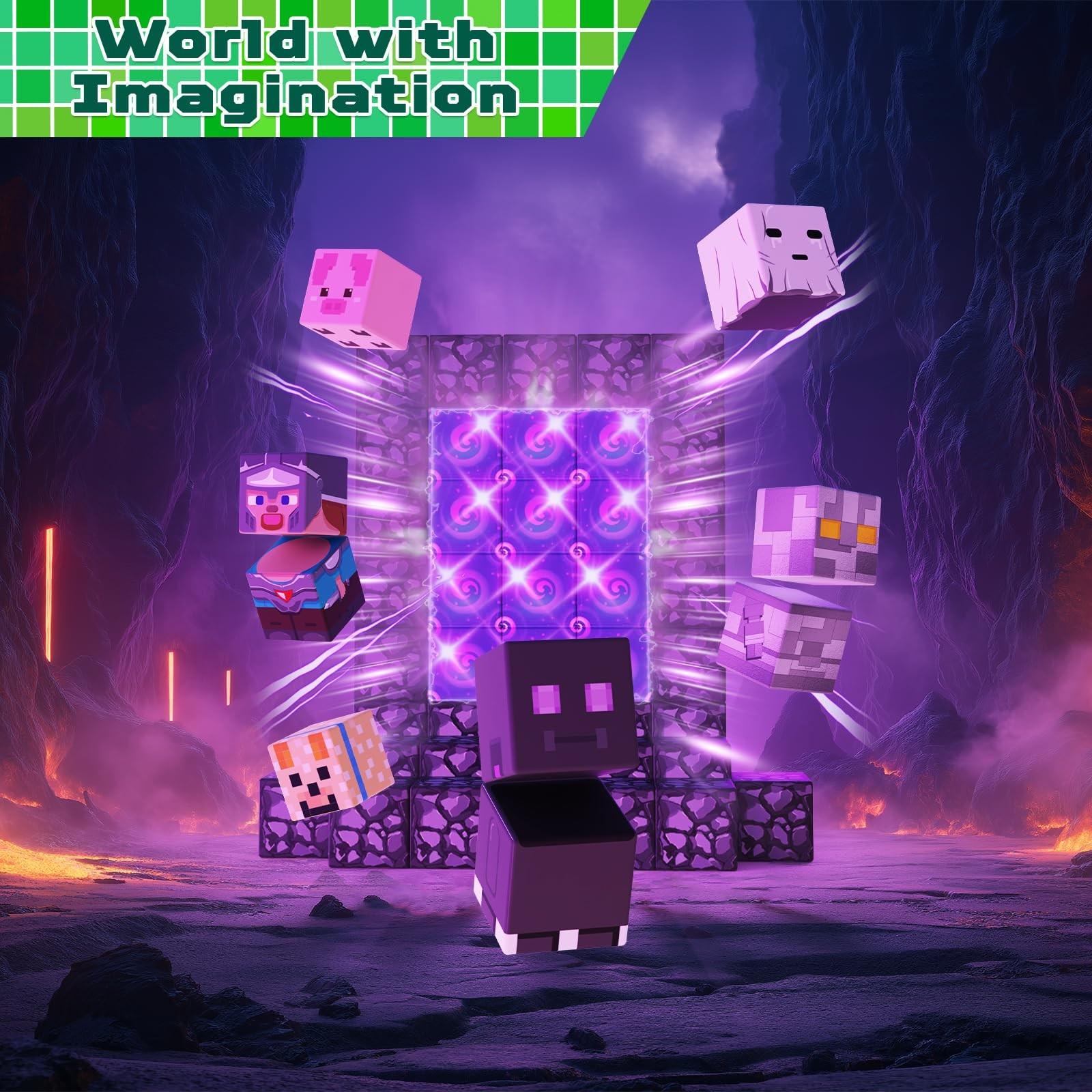 Light Up Magnetic Building Blocks-200PCS Magnetic Blocks,Forest Portal，Light Up Magnet Cubes, STEM Montessori Children Sensory Toys 4-8 Years Boys Girls Educational Activities Christmas Birthday Gift