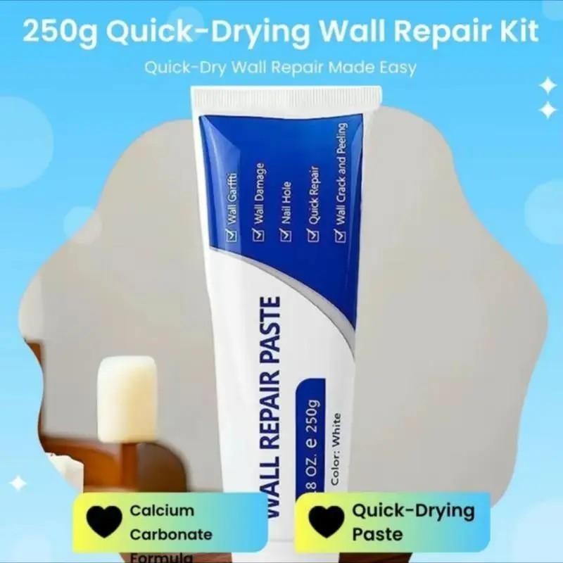 Gypsum Board Patch Repair Kit 250g, Wall Repair Agent, Multi-Functional Fast-Drying Paste, Concrete Sealant, Waterproof Self-Adhesive