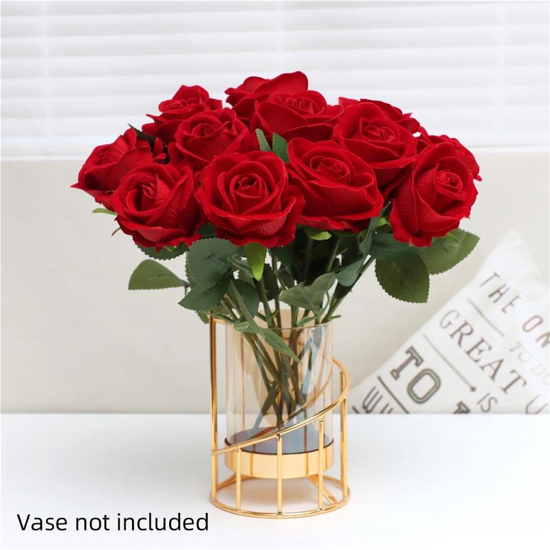 Artificial Rose Flower, 12pcs Creative Diy Spring Romantic Decorative Flower for Wedding Centerpieces Bouquet Artificial Roses Bouquet Home Decoration, Home Decor Ornaments, Spring Refresh Decor, Home Decor, Room Decor