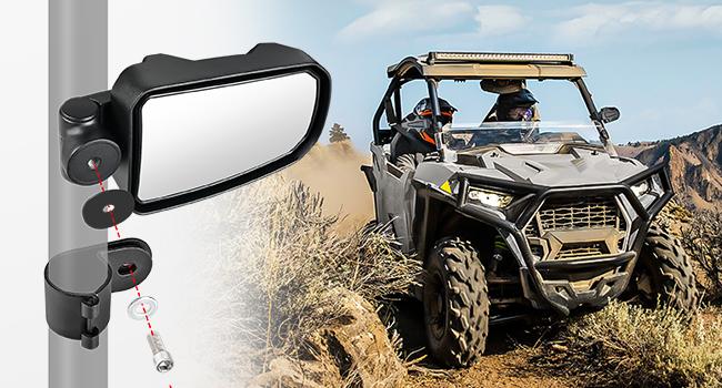 Nilight UTV Side Mirrors Offroad Rear View Mirrors Aluminum Universal Fits with Windshield for 1.75 inch Roll Cage Polaris Ranger RZR Pioneer Can-Am Commander Kawasaki Yamaha Cfmoto Carbon Handlebar Fixie Accessories spot car