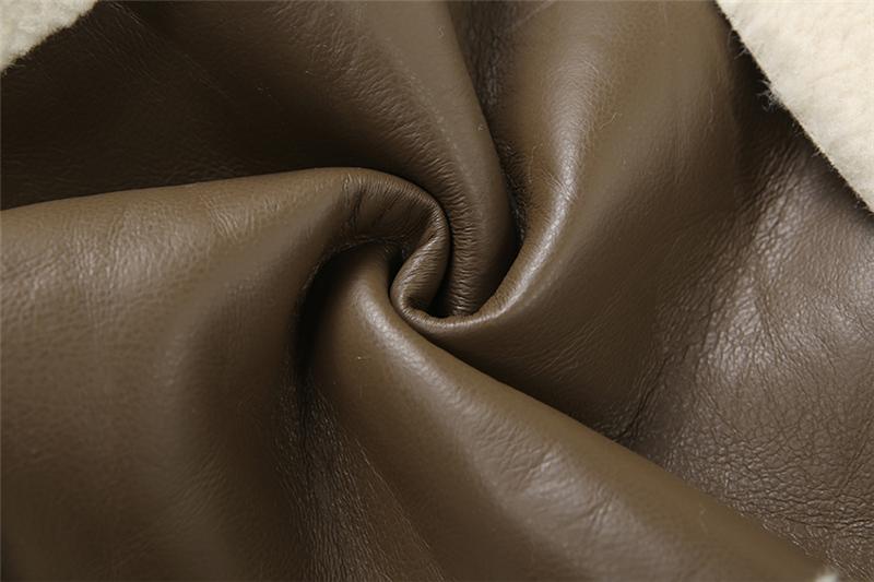 DOUCIU New Autumn And Winter Fashion Personality All-Match Hip-Hop Joint Cool Loose Casual Warm Ladies Retro Pu Leather Contrast Color Cardigan Short Jacket Coats