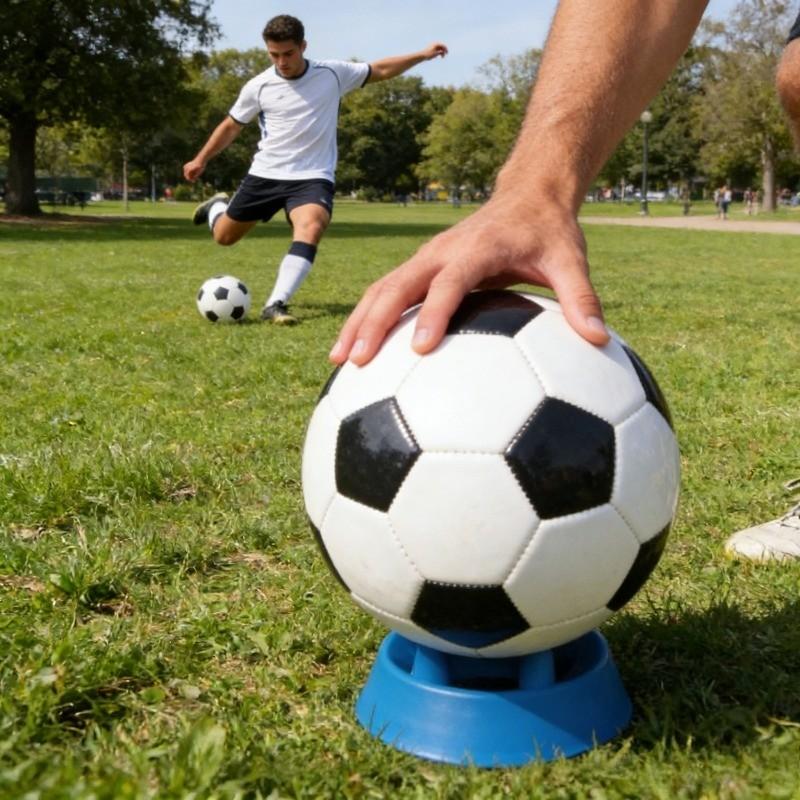 2-Piece Multi-Functional Soccer Basketball Training Stand, Ball Launching Rack, Marker Disk Combo, Sports Equipment