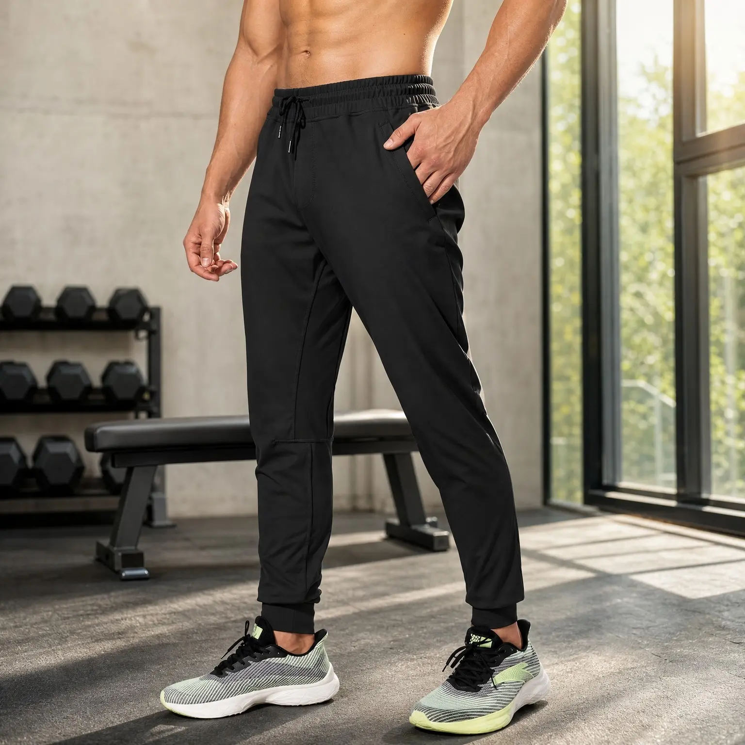 Men's Sweatpants with Zipper Pockets - Athletic Training Joggers for Soccer, Running, Workout, TrackGift