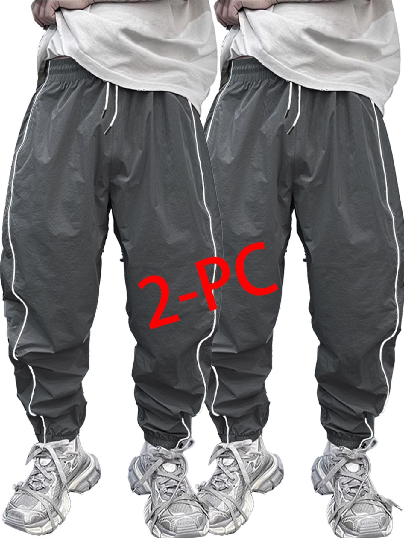 Men's Elastic Waistband Pants, Side Stripe Design, Casual Daily Wear, Comfortable & Versatile, Perfect for Everyday