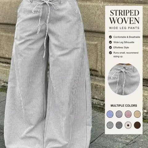 Women's Casual Loose-Fit High-Waisted Pants, Polka Dot Design, Drawstring Waist, Long Flowing Leggings, All Seasons Wear