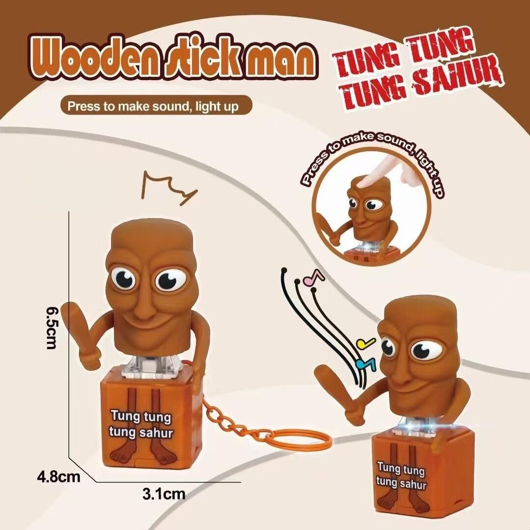Tung Tung Tung Sahur 10 Realistic Sound Replaceable Battery Keychain Toy - Tralalero Tralala Viral Voice Toy, Meme Press Button Keyboard Fidget Toy Gift for Kids Adults Tung Tung Tung Sahur 10 Realistic Sound Replaceable Battery Keychain Toy - Tralalero Tralala Viral Voice Toy, Meme Press Button Keyboard Fidget Toy Gift for Kids Adults
