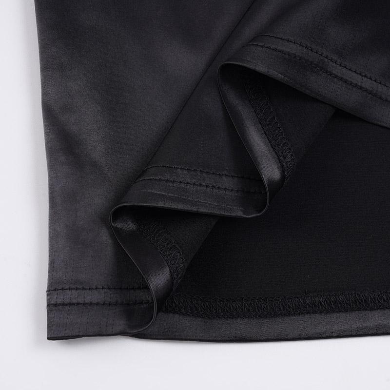 Sexy Series Chest Lace Hollow Splicing Satin Bottom Thin Strap Dress European and American Style Women's Tight Party Bag Short Outfits Music Festival Dressing