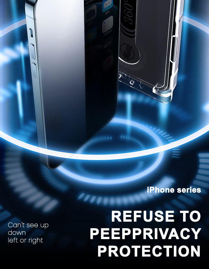 [2-pack] 360 ° privacy screen protector [Four sided privacy protection] Anti peeping tempered film, comprehensive protection, scratch resistant and durable, easy to install, suitable for iPhone 17 Pro Max/16/15/14/13