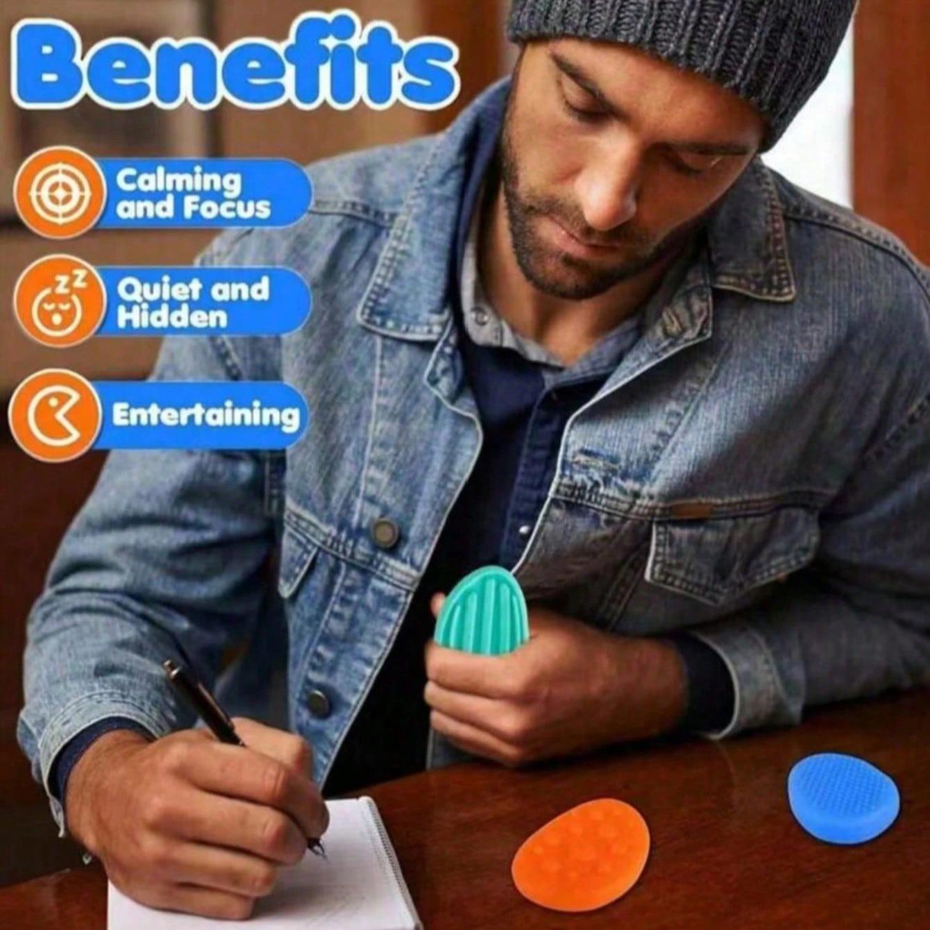 6/12 Sensory Stones, Silicone Texture Stress Relief Rocks, Soft Portable Anxiety Relief Toys for Autism Adhd, Easter Basket Filler