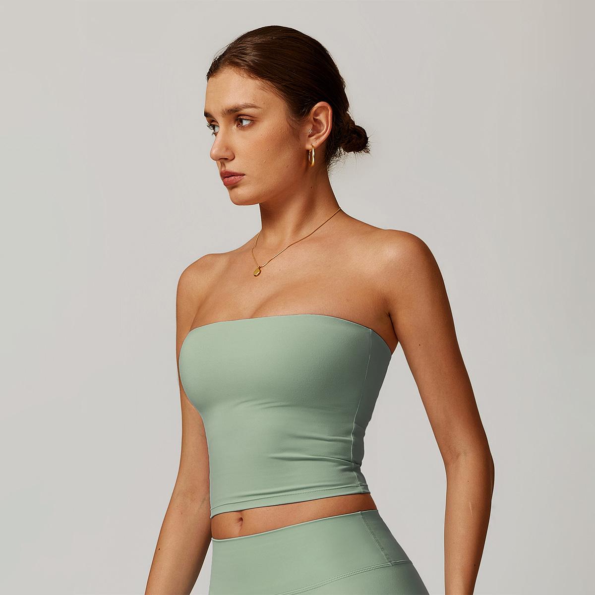 MASKERT Women's Strapless Tank Top Comfortable Home Commuting for Gymswear Breathable Activewear MASKERT Women's Strapless Tank Top Comfortable Home Commuting for Gymswear Breathable Activewear