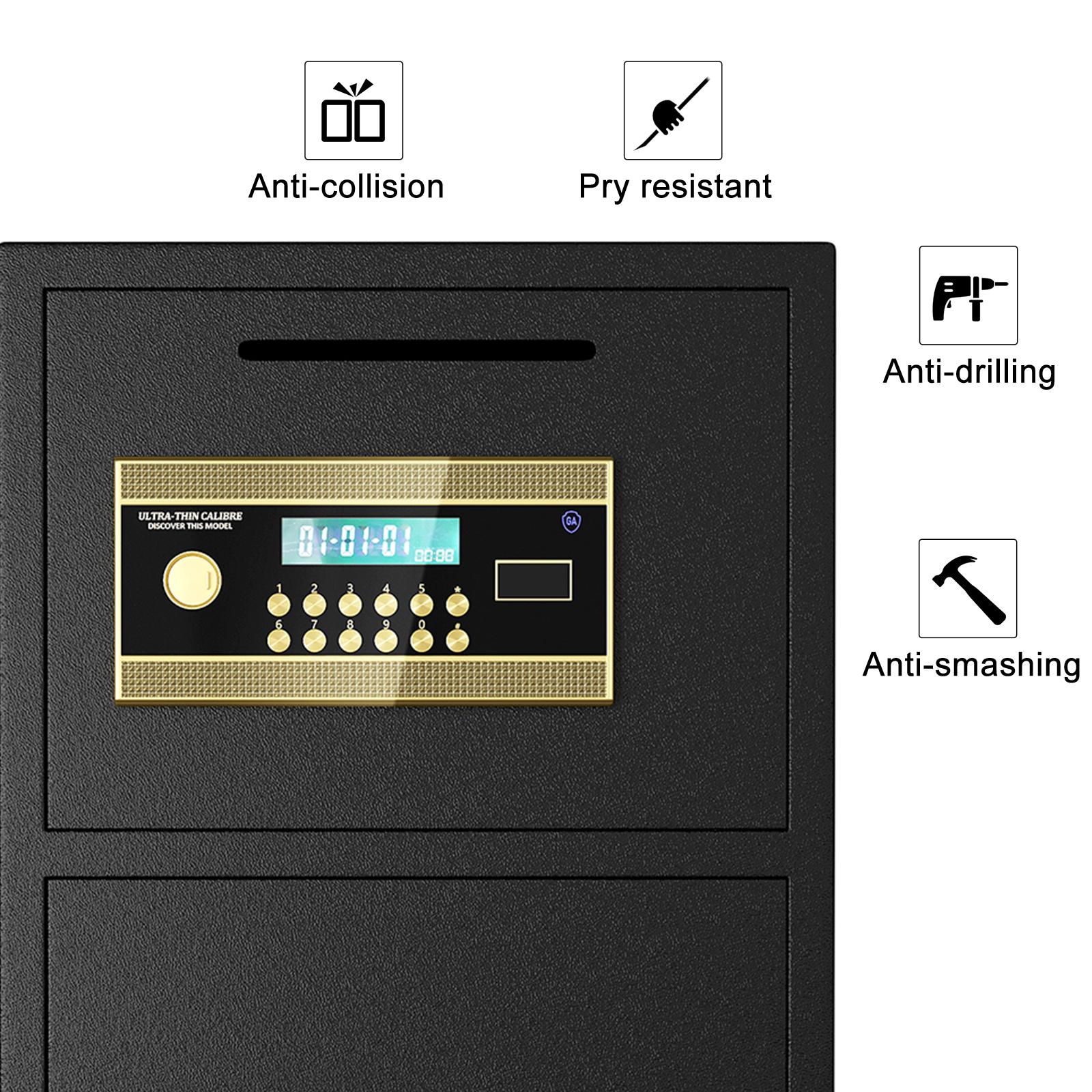 THOF,pistol safe,Large Double-door Coin-operated Safe,Digital Security Safe with Fireproof and Waterproof Bag,5.0 Cubic Feet Safe Box with Hidden Code Function for Home,Office and Hotel