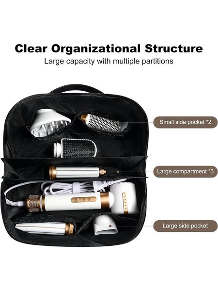 Hair Tools Travel Bag, Waterproof Portable Open Flat Travel Bag for Dyson/Shark Hair Dryer, Hair Styling Tool Storage Bag
