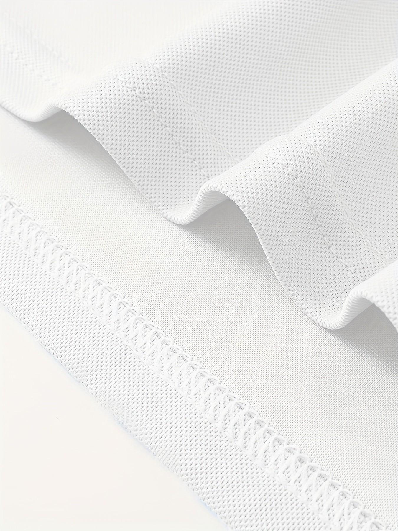 Men's Short Sleeve Polo Shirt, Embroidered Golf Pattern, Business Casual Simple Design, Fitted Style, Graphic Print