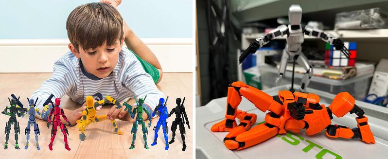 Assembed 3D Printed 5.54'' Stick 13 Action Figure, Multi-Jointed Titan13, Articulated T13 Desktop Decoration,12 in 1 d13 Accessories Best Birthday Festival Gift