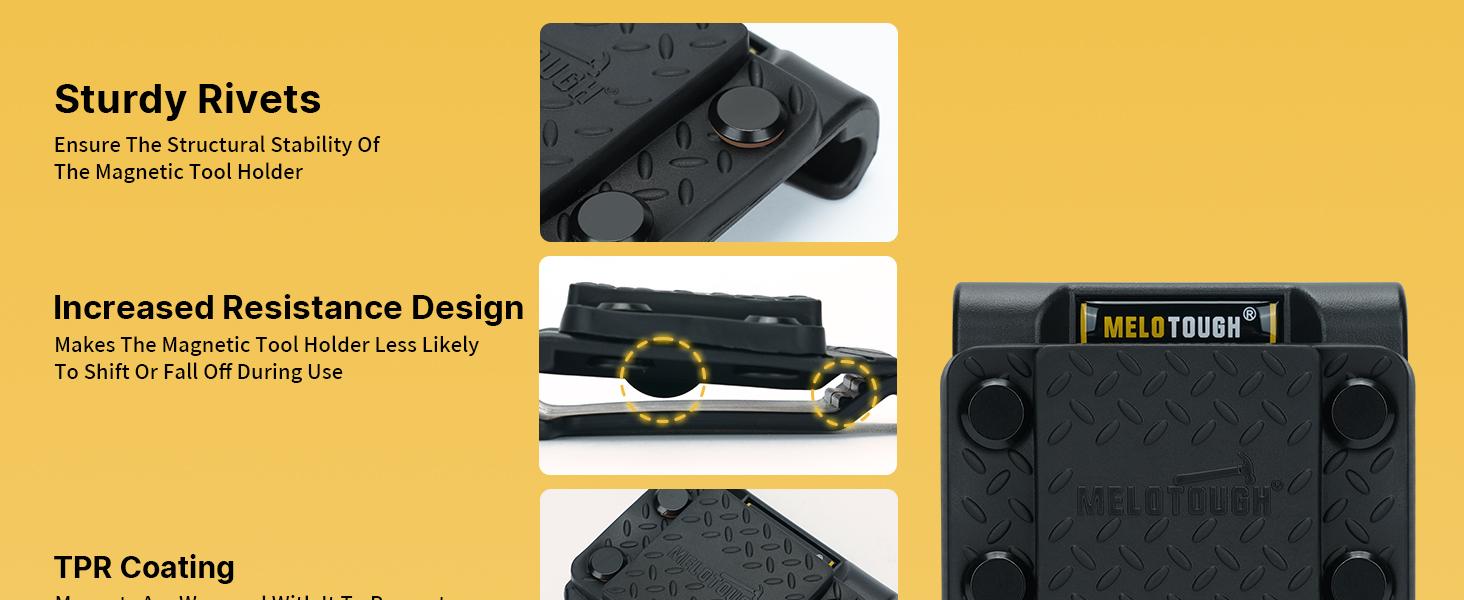 MELOTOUGH Magnetic Tool Holder Strong Magnetic Belt Clip for Screws,Nails,Wrench,Hammer,Pliers,Screwdriver,Trowel,Sockets - Fits Up to 2.7" Belt (Black) MELOTOUGH Magnetic Tool Holder Strong Magnetic Belt Clip for Screws,Nails,Wrench,Hammer,Pliers,Screwdriver,Trowel,Sockets - Fits Up to 2.7" Belt (Black)