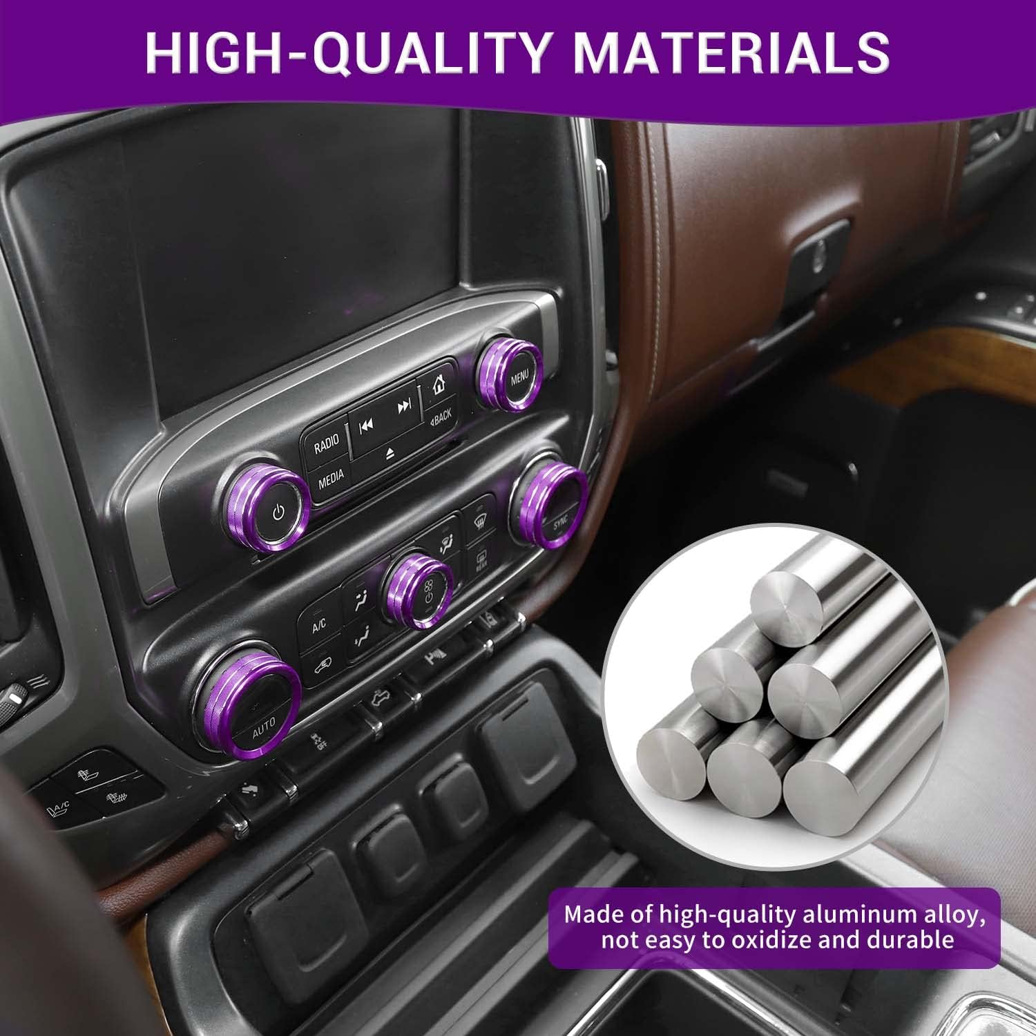 Purple Center Console Knob Cover Trim Ring, 8pcs Protective Car Accessory for Chevy Silverado/Suburban & GMC Sierra 2014-2018, Automotive Interior Decorative Truck Accessory, Automotive Interior Accessories Purple Center Console Knob Cover Trim Ring, 8pcs Protective Car Accessory for Chevy Silverado/Suburban & GMC Sierra 2014-2018, Automotive Interior Decorative Truck Accessory, Automotive Interior Accessories