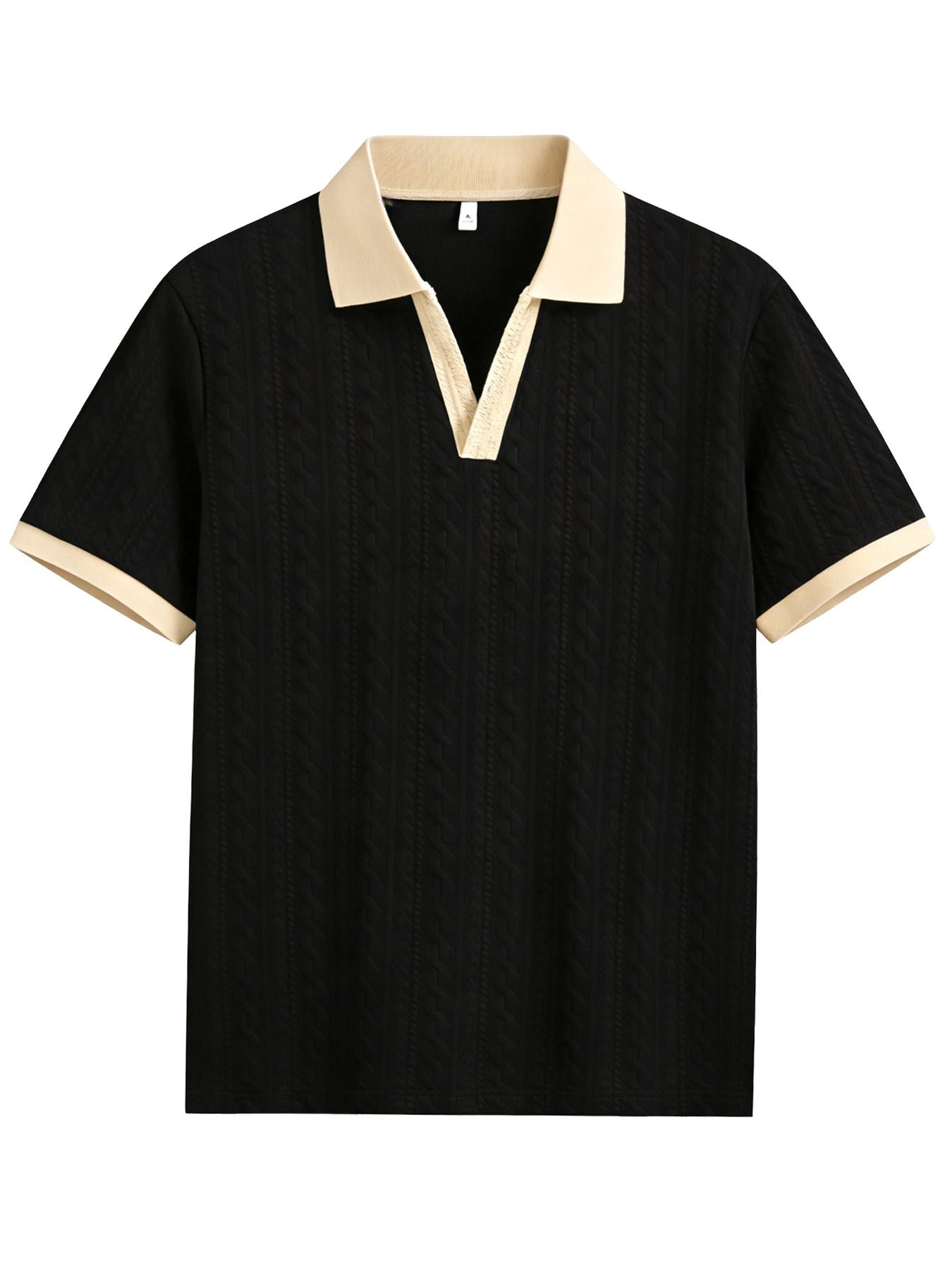 Men's Simple Versatile Pullover Sweater, Comfortable Knit Shirt Collar Design, Casual Fit for Daily Wear & Office Use