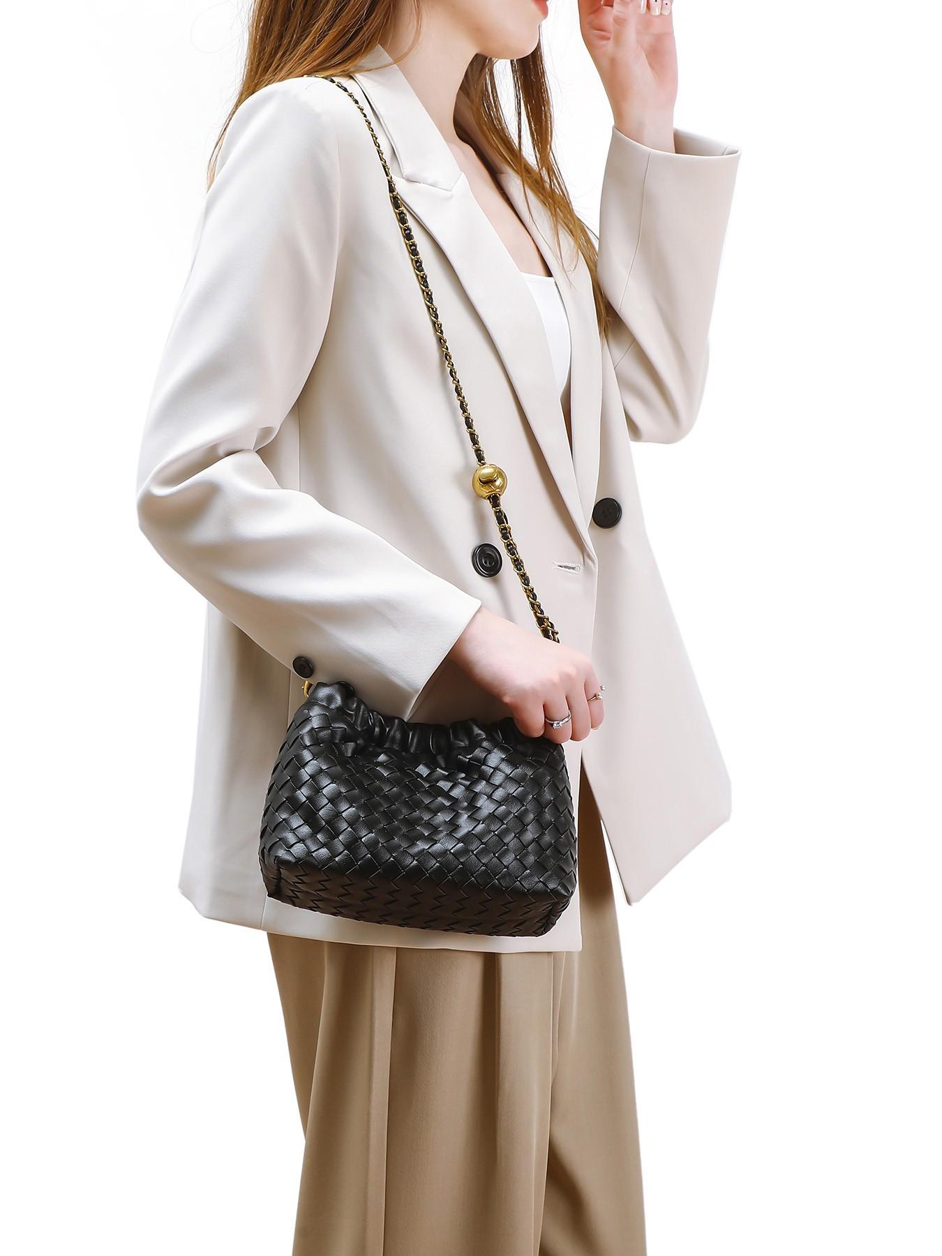 New Cloud Design Handmade Woven Chain Shoulder Bag, Simple Fashion Crossbody Backpack for Women, Unique Style Daily Use