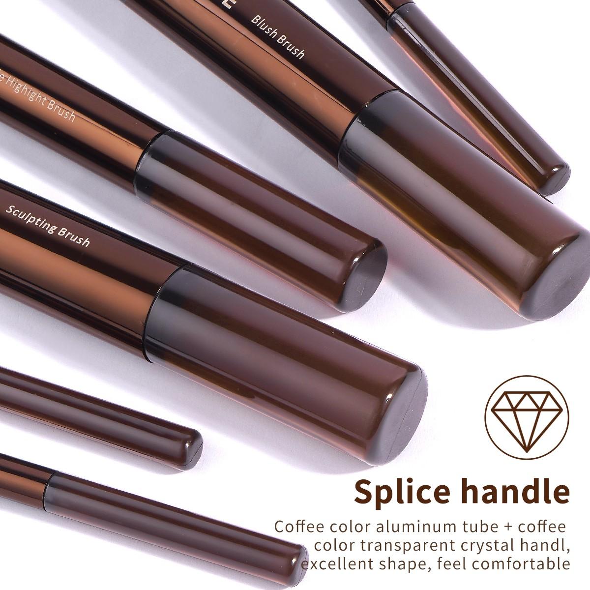 Maange 14-Piece Makeup Tool Set, Includes 13 Brushes + Brush Case, Foundation Brush, Blush Brush, Loose Powder Brush, Eyeshadow Brush, Mascara Brush, Highlighter Brush