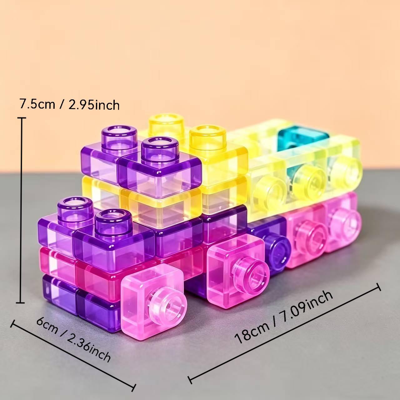 Joyspot Soft Jelly Blocks Set, 40 Pieces Squishy Multicolor Building Toys, Non-Toxic Sensory Play, Safe Stretch Fun, Stem Learning for Kids Aged 6+