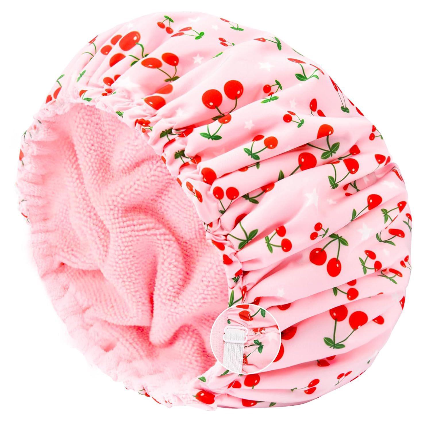 Adjustable Loop Bath Cap Waterproof Polyester Shower Cap Absorbent Microfiber Three-In-One Dry Hair Hat Bathroom Accessory