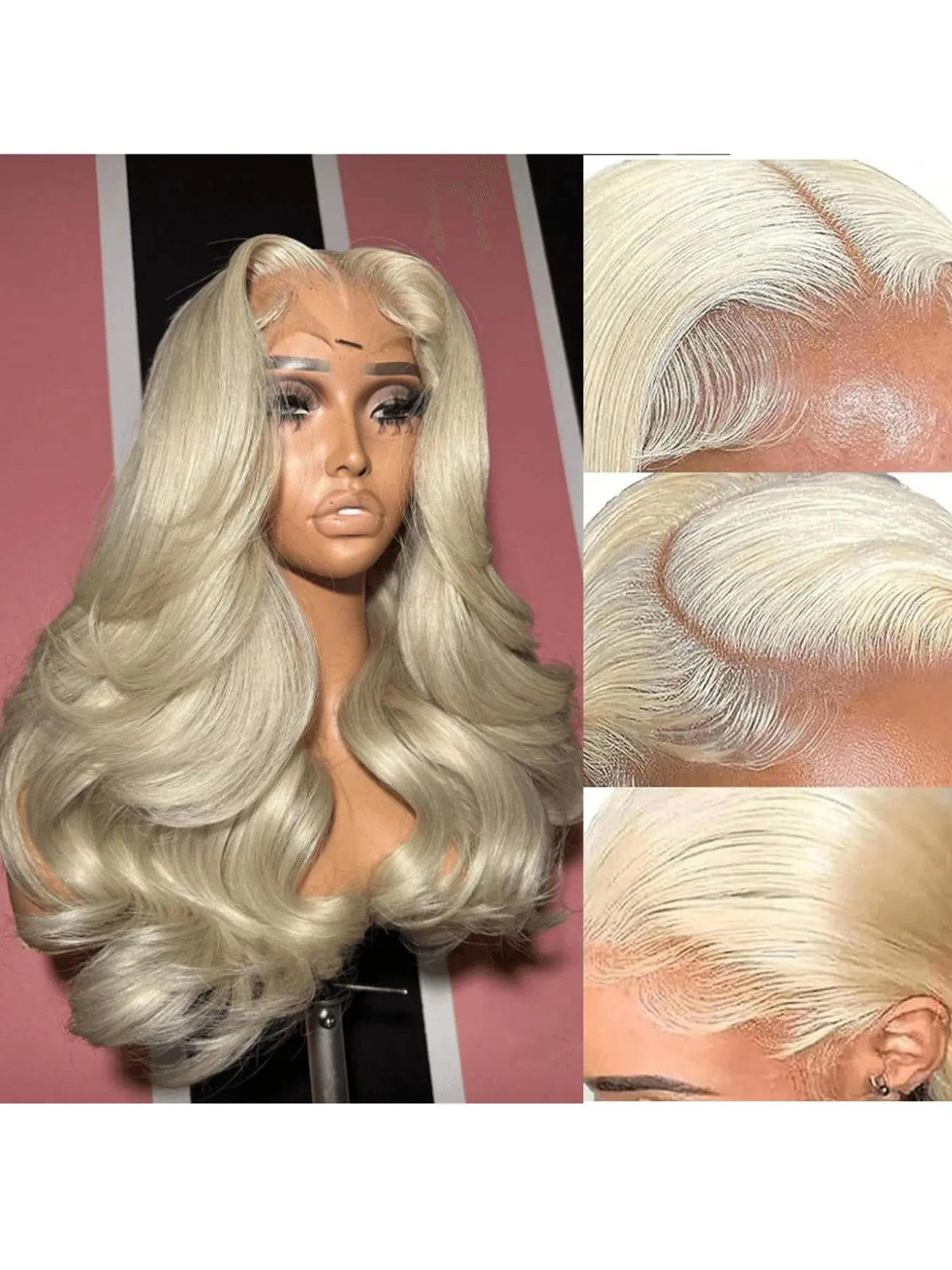 Weaves Glueless 613 Lace Front Wig Body Wave 13x4 Blonde Lace Front Wigs Pre Plucked 200% Density 613 HD Lace Frontal Wig Transparent Lace With Baby Hair 26 Inch Wigs for women, Fluffy Wave Wig