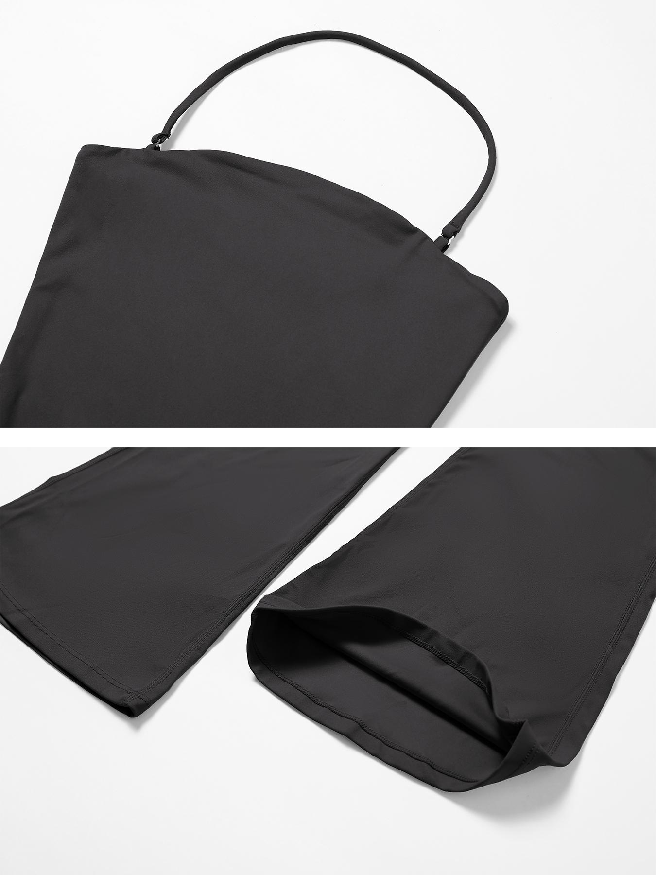 Women's Solid Color Flare Leg Sports Jumpsuit, Casual Comfy Breathable Jumpsuit for Yoga Gym Workout, Ladies Sportswear for Summer, Sportswear Jumpsuits