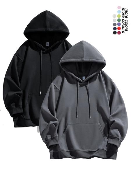 Unisex Basic Hoodie Sweatshirt, Casual Long Sleeve Pullover for Spring & Fall, Fitted Moderate Fabric, Ideal for Daily Wear