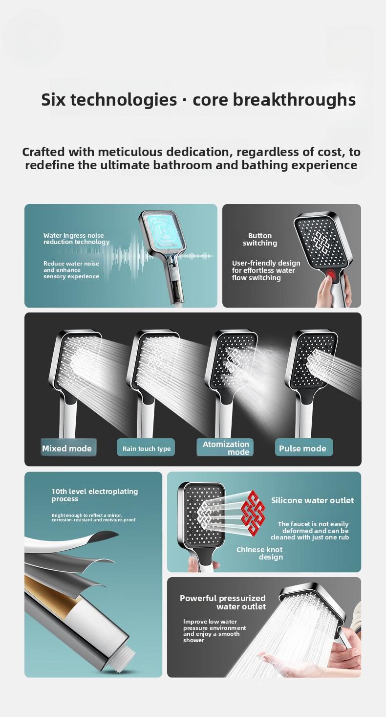 High-pressure shower head, pressurized shower set, bathroom shower spray, high-pressure single-head shower head