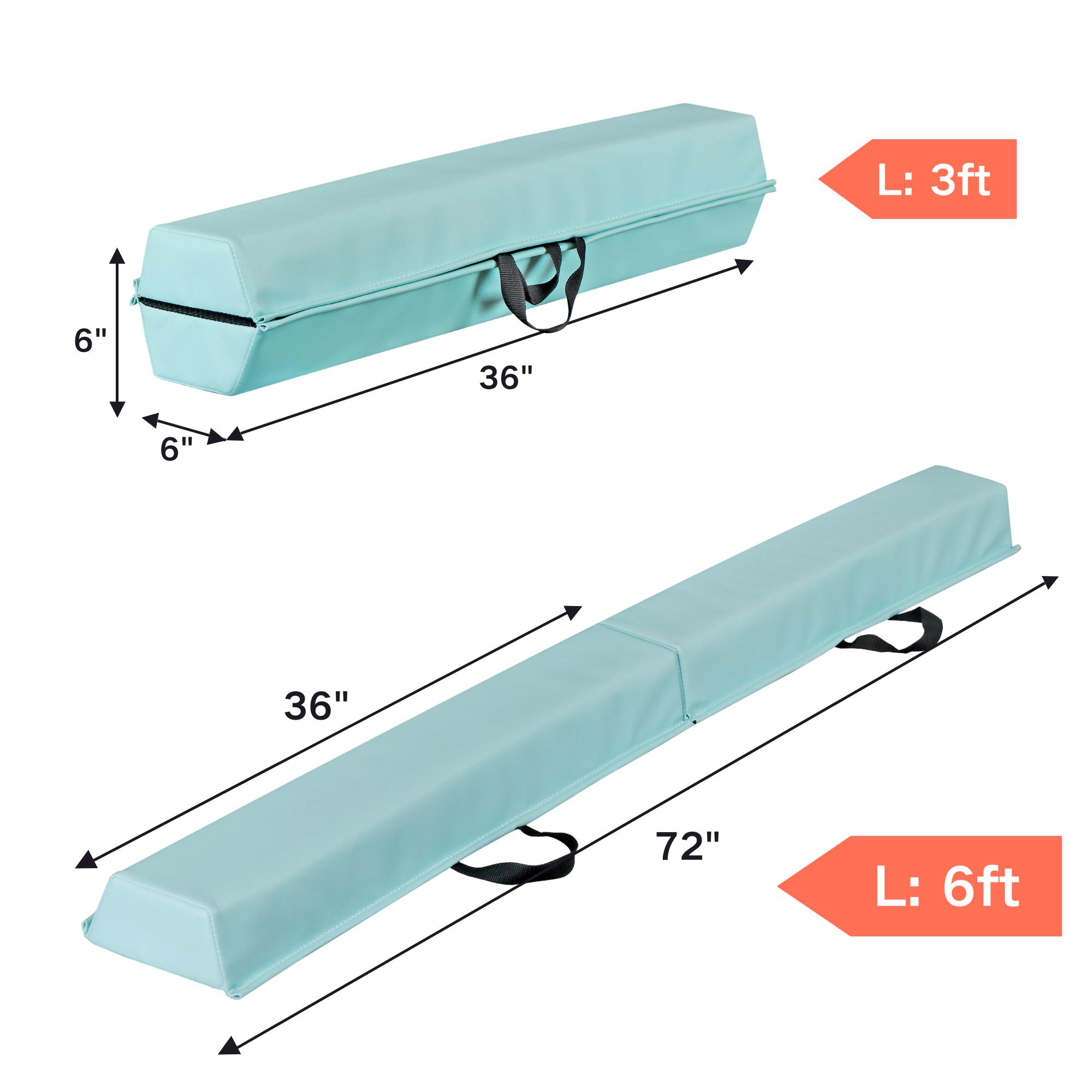 Segawe 9FT / 6FT Floor Balance Beam Kids Folding Gymnastics Beam Anti-Slip Bottom for Beginners Home Training