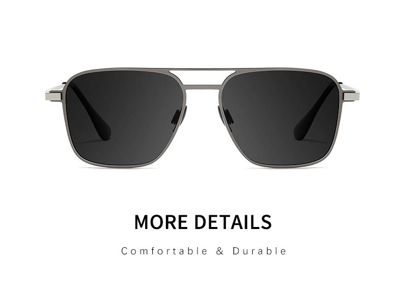 SUNGAIT Polarized Retro Square Aviator Sunglasses for Men Women UV400 Protection Vintage Metal Frame Travel Driving Beach Daily Eyewear Outdoor SGT745