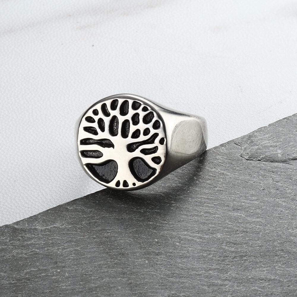 GTHIC Tree Of Life Stainless Steel Viking Ring for Men and Women Signet Ring Daily Wear GTHIC Tree Of Life Stainless Steel Viking Ring for Men and Women Signet Ring Daily Wear
