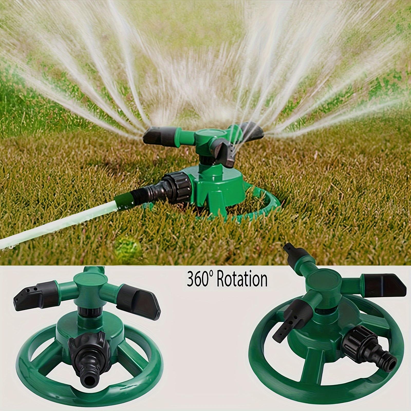 360° Automatic Rotating Lawn Sprinkler, Adjustable 3-Arm Garden Water Sprinkler System for Yard, Lawn, Grass & Outdoor Irrigation